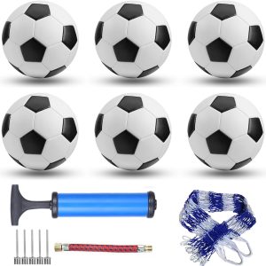 6 Pack Classic Soccer Balls Size 5/4/3 Includes Ball Pump and Net Bag，Soccer Training Ball Practice for Adults，Competition Soccer for Indoor Outdoor
